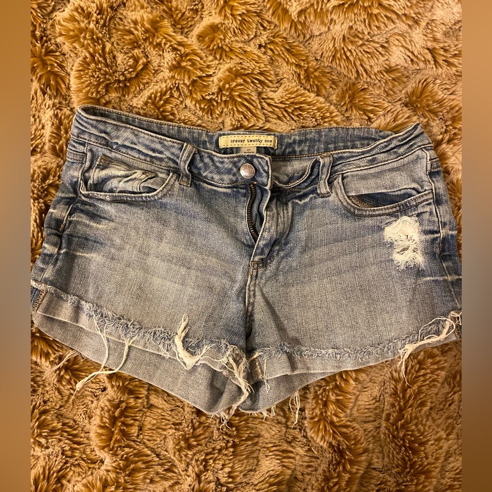 Forever 21 distressed denim shorts